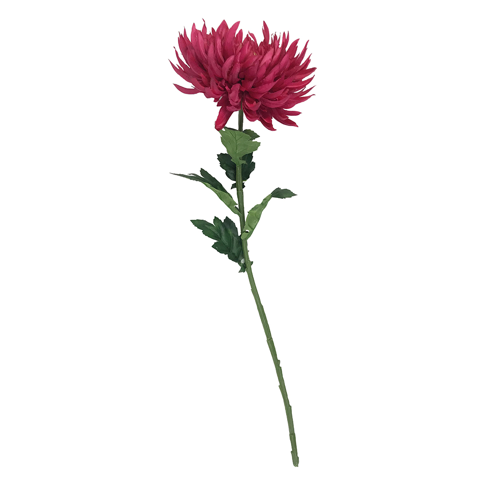 【YU Living】仿真裝飾大菊花 人造花枝-酒紅