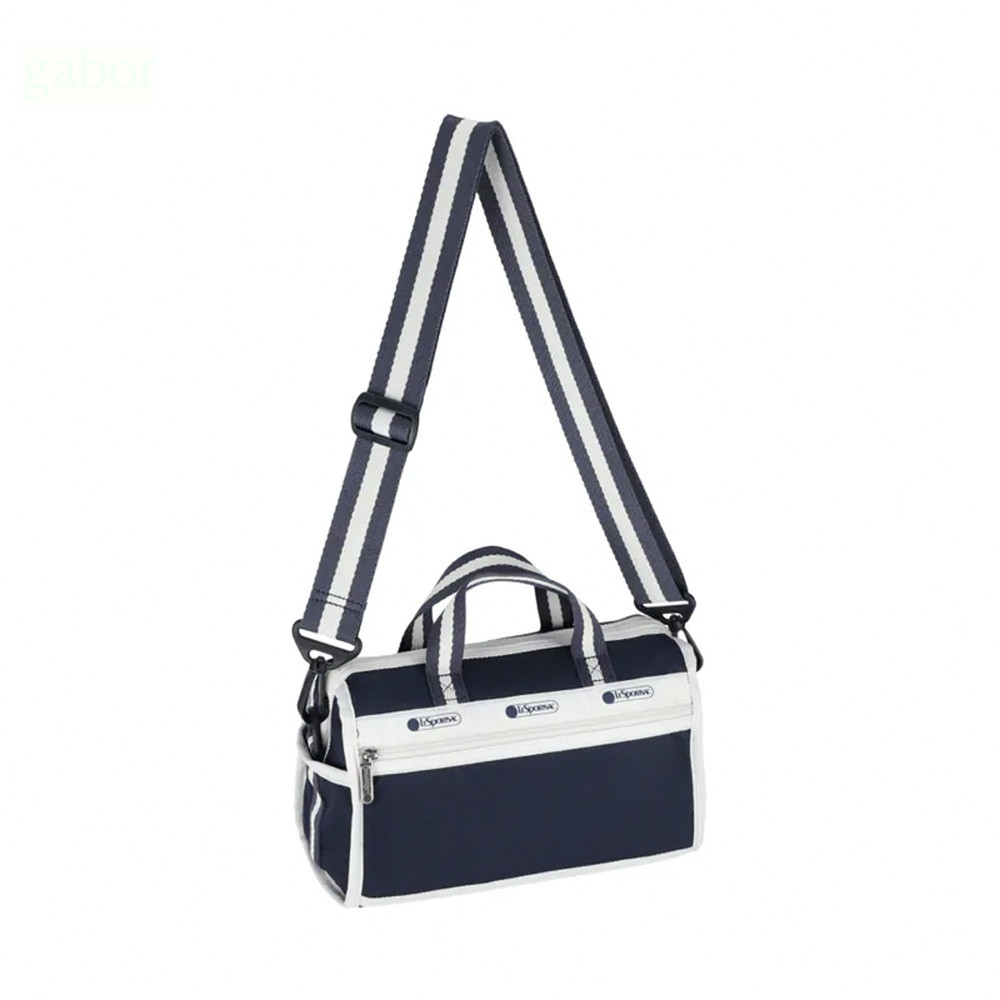 Lesportsac MINI DUFFEL CROSSBODY 迷你筒狀肩背包 -滾邊深海藍, , large