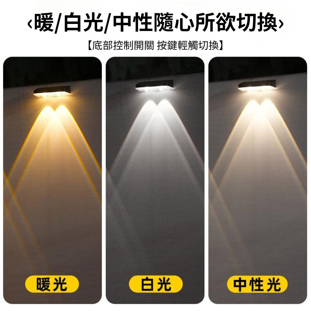 Solar-powered outdoor sensor light / tri-color lighting, , large