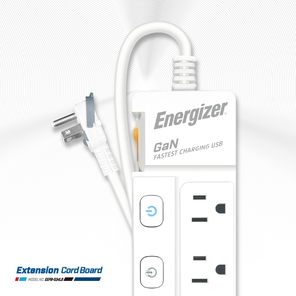ENERGIZER 勁量 按壓式開關 延長線 5開3孔4座 1.8米 EPB-534L6, , large