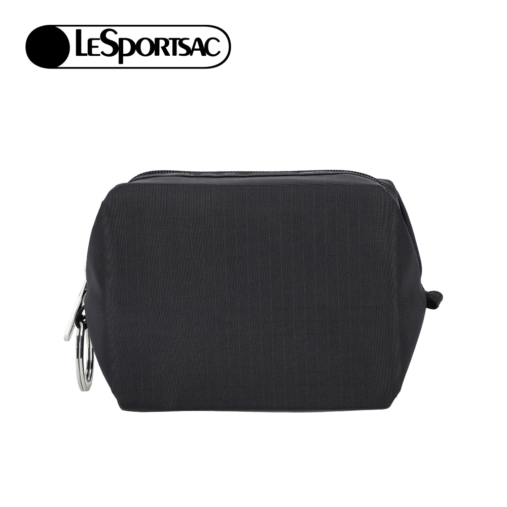 Lesportsac Small Zip Pouch 拉鍊收納包 化妝包 盥洗包 送禮 推薦(永恆黑), , large