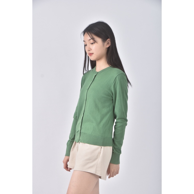 (S) uniqlo質感棉質綠色長袖上衣二手衣, , large