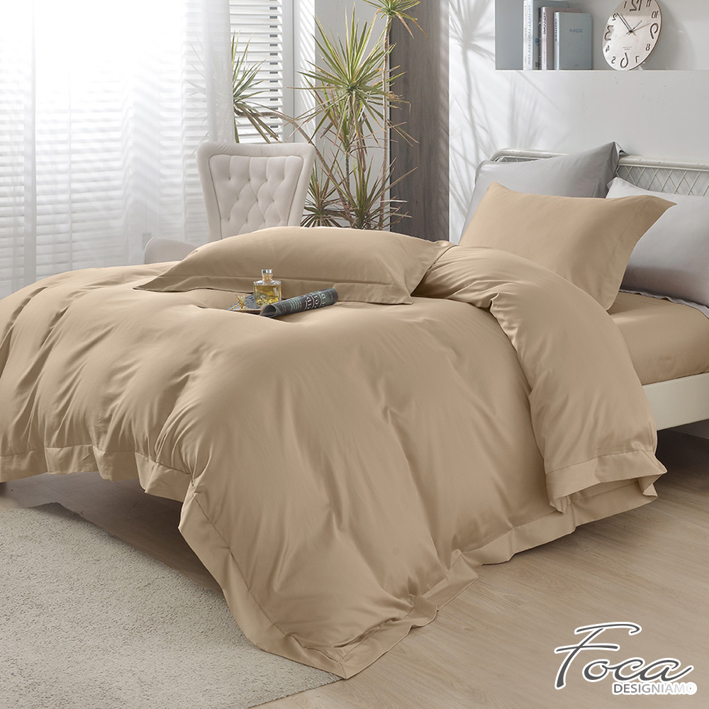 【FOCA】Hazelnut Caramel | Tea Time 60-count Tencel Cotton Dual-purpose Quilt and Bed Sheet Set - Double, 榛果焦糖, large