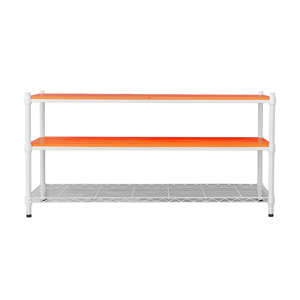 【Y HOUSE】Pine 120x45x60 cm three-layer paint color storage shelf wooden shelf - teak paint white, , large