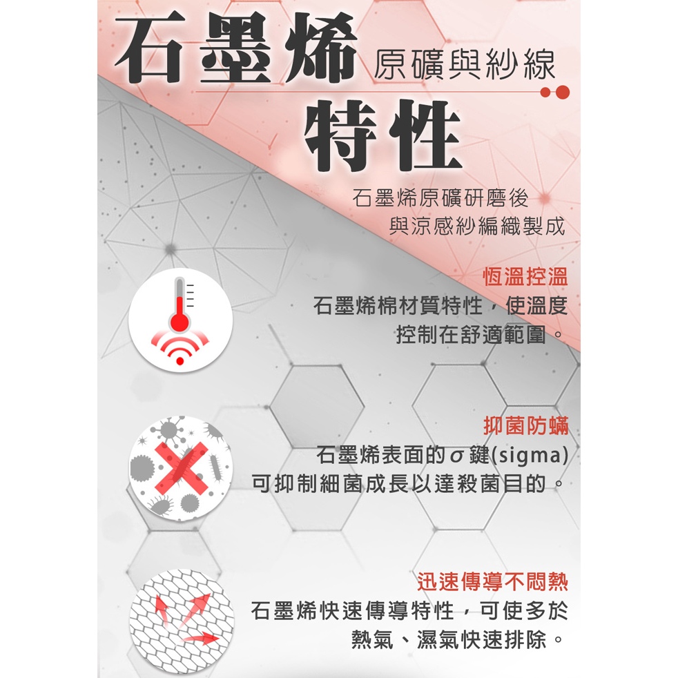 【格藍傢飾】日本 加強版 石墨烯 能量寢具 床包枕頭套組(妃皇絲 精梳棉 台灣製 低溫傳導 遠紅外線值0.93), , large