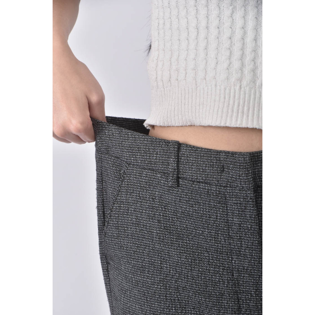 (XL) mng高腰質感口袋黑色長褲二手衣, , large