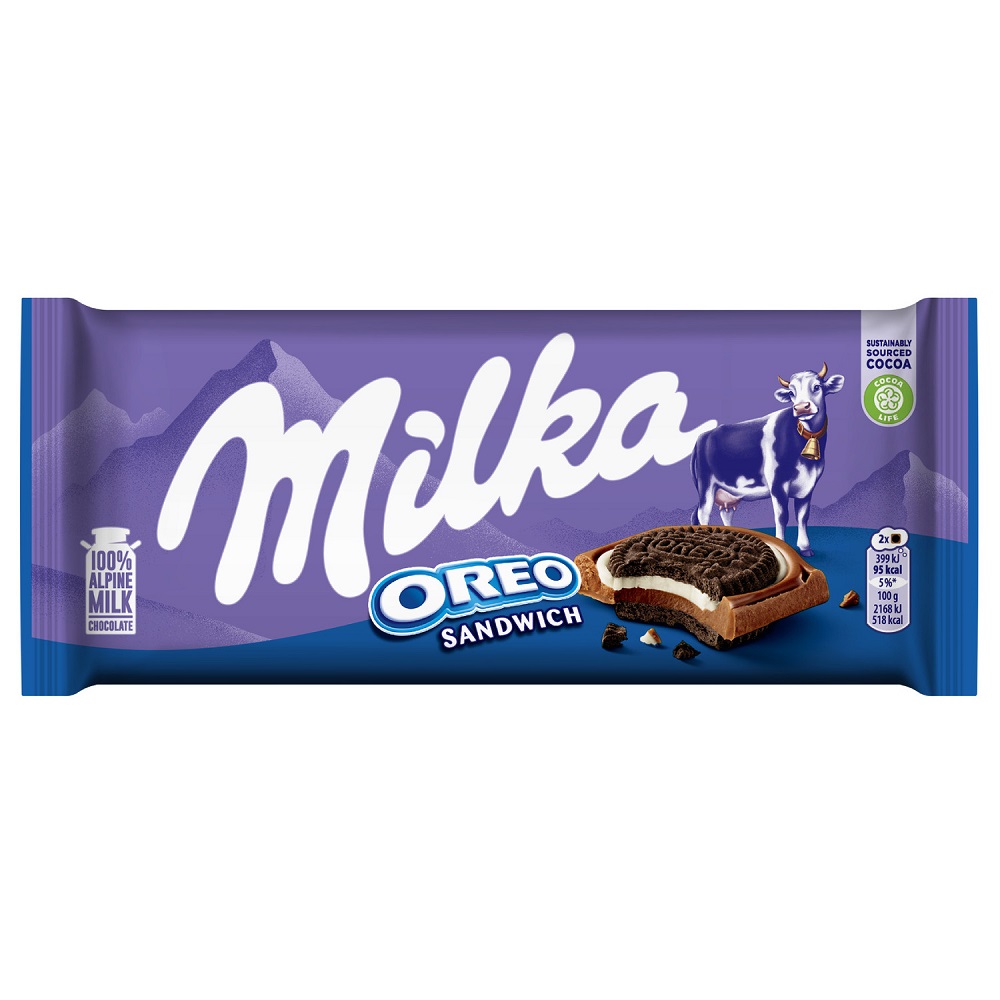 Milka OREO三明治餅乾牛奶巧克力92g, , large