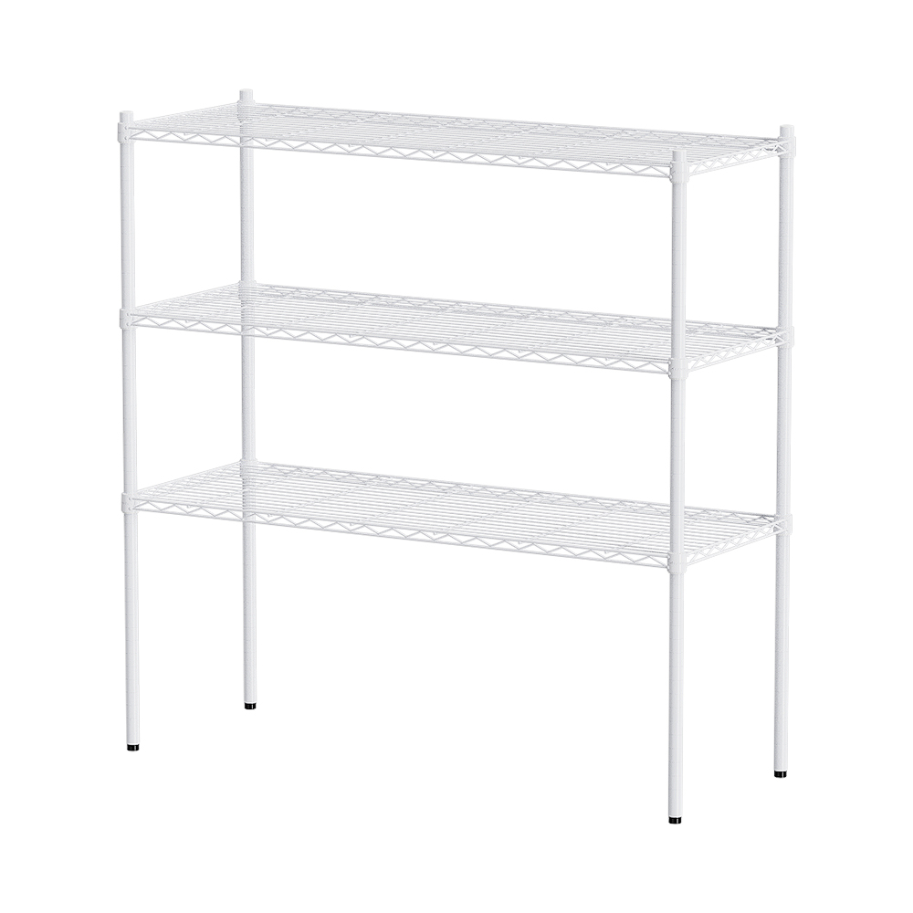 【Y HOUSE】120x35x120cm Lightweight Three-layer Iron Rack Iron Rack Shelf-Painted White, , large