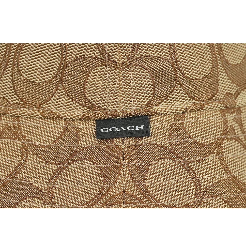 COACH 滿版CC Logo 緹花布漁夫帽 M-L/卡其色, , large