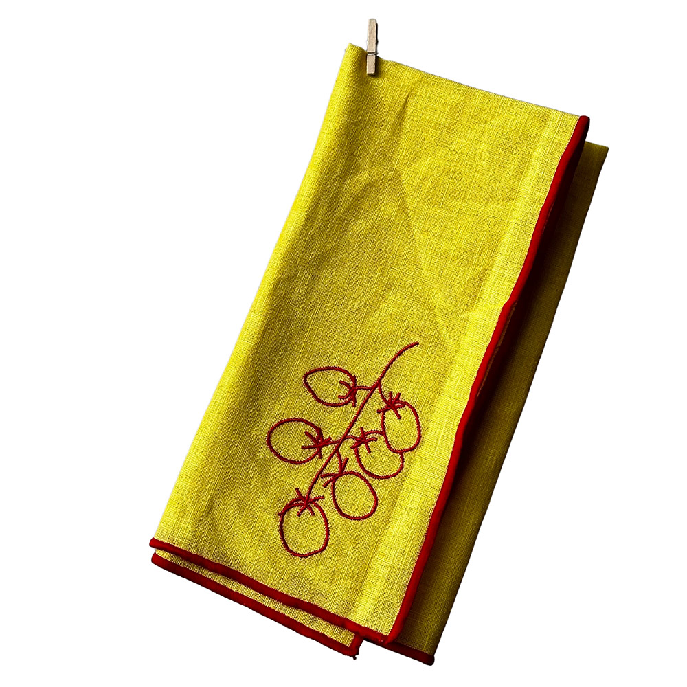 Embroidered Napkins-Tomato, , large