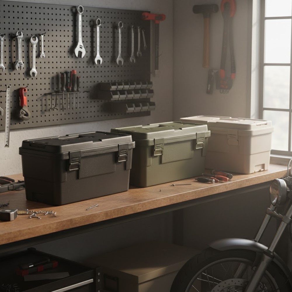 【AOTTO】15L多功能加厚軍規可疊加工具收納箱(AL-2033W), , large