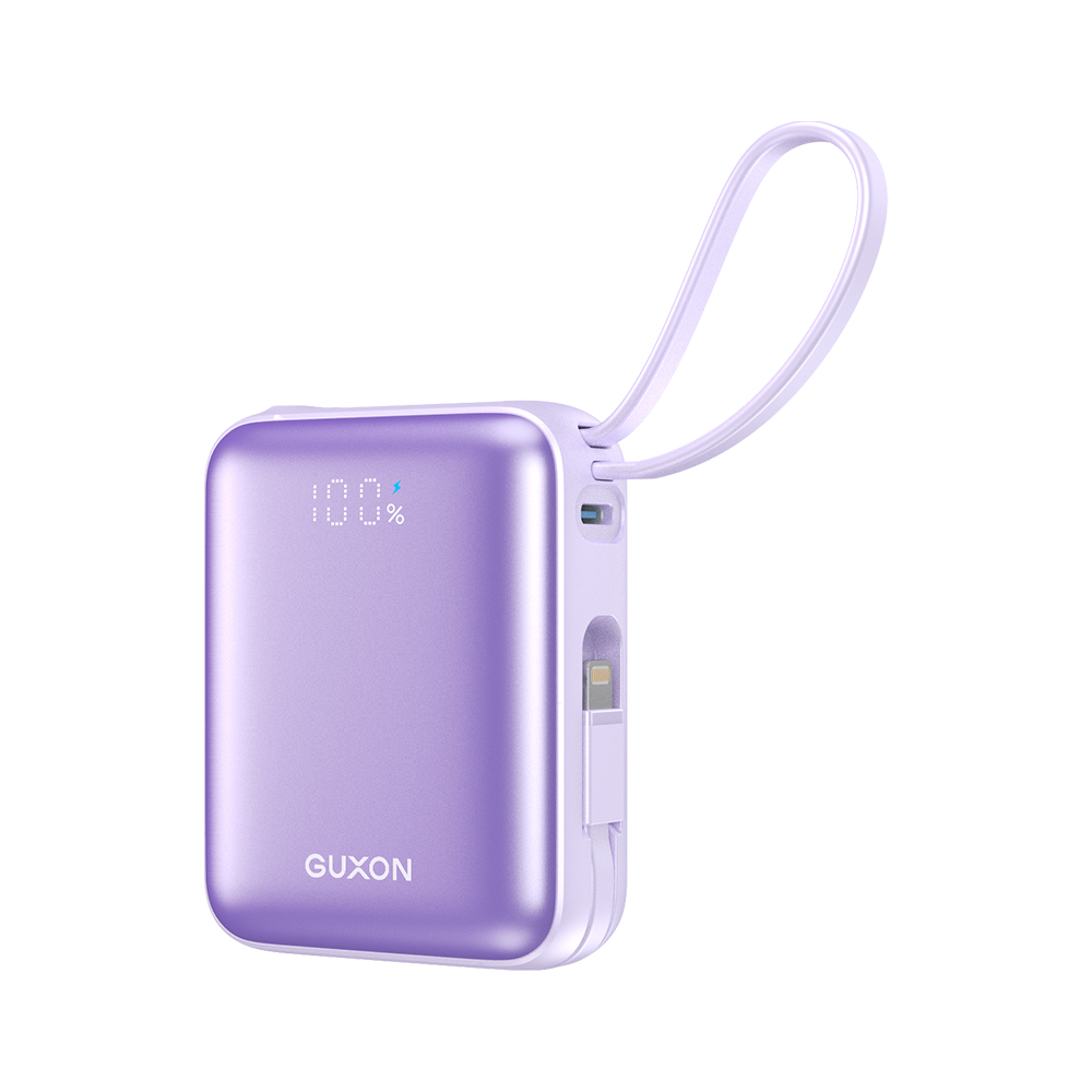 【 GUXON】巧方塊雙線行動電源 10000mAh-魔幻紫, , large