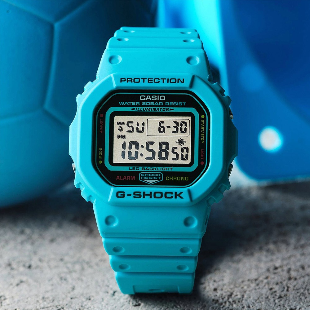 CASIO 卡西歐 G-SHOCK 致敬運動員 方型手錶 電子錶 DW-5600EP-2, , large