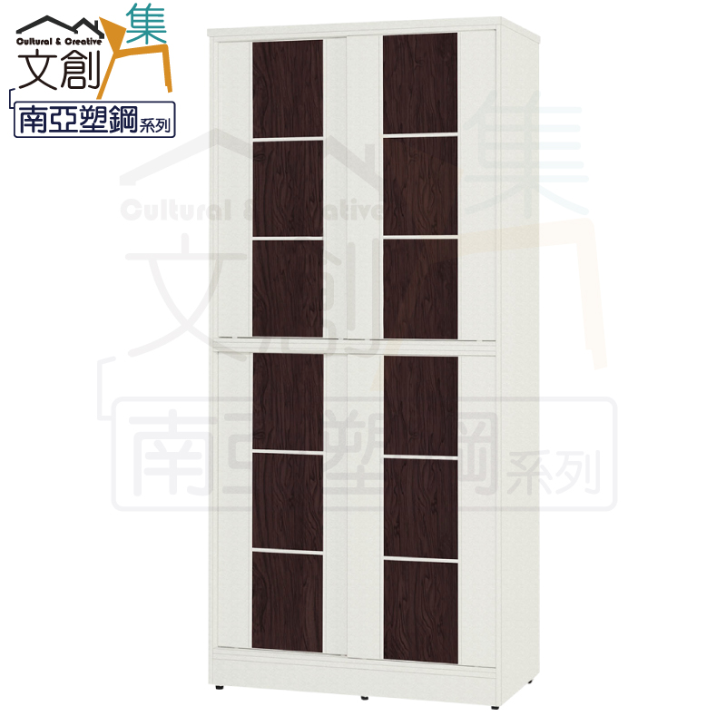 【文創集】摩斯 環保3尺南亞塑鋼上下推門高鞋櫃(客約商品), , large