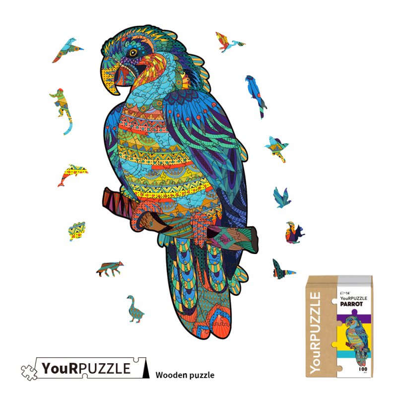  [Brick Republic]YouRPUZZLE Taiwan Stock &ndash; Parrot Puzzle (Certified Wooden Animal Puzzle)