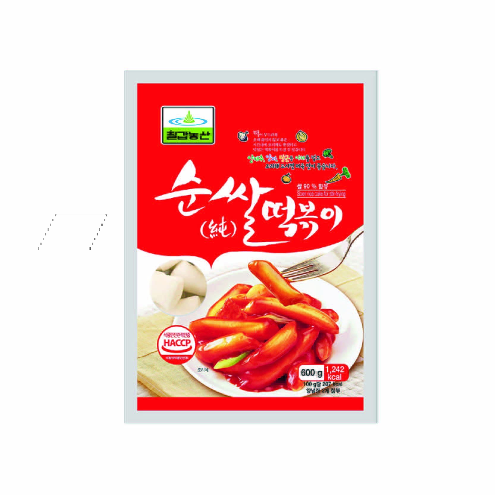 [敬永食品]七甲農產-辣炒年糕(含醬) 600g, , large