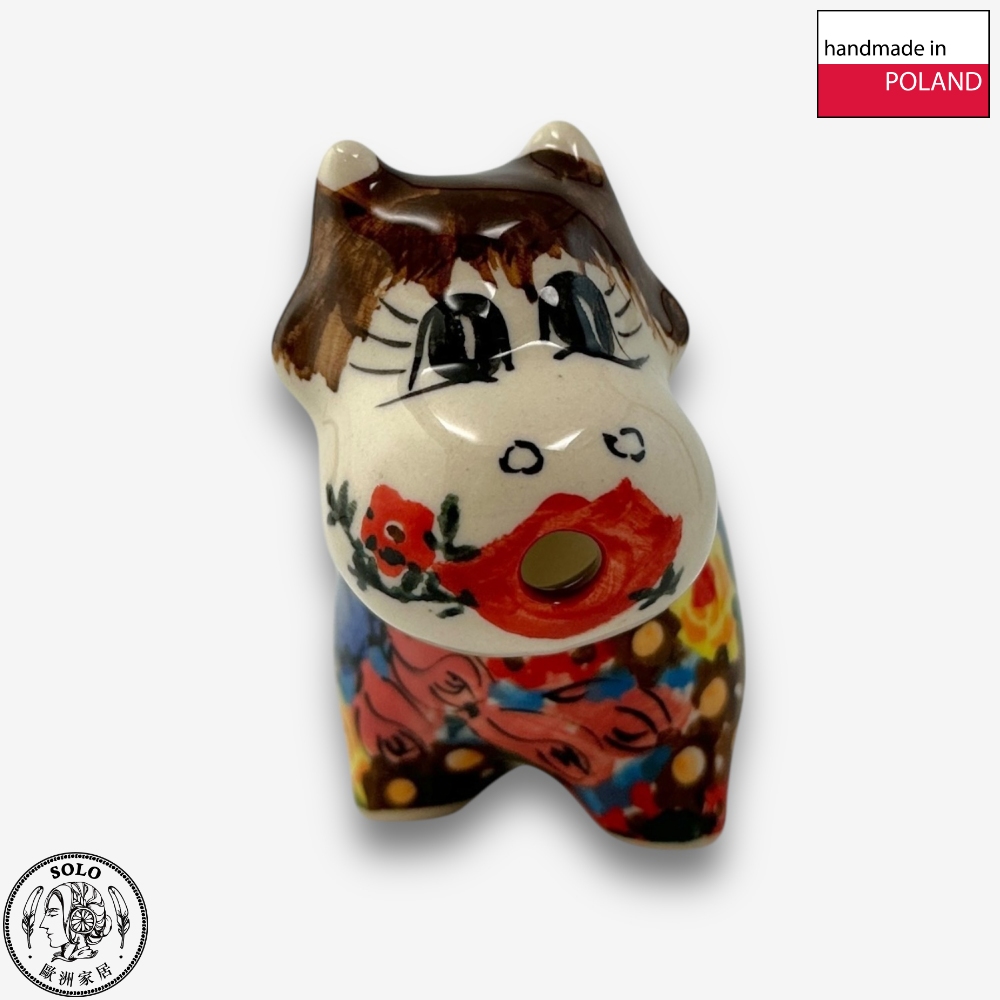 【SOLO歐洲家居】波蘭製 Cerraf 波蘭陶 60ml 牛造型奶盅 繁花深處系列, , large