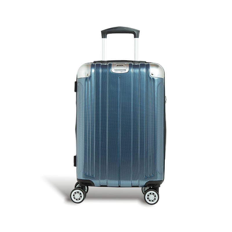 【Alldma鷗德馬】20吋卡夢紋拉鏈登機箱M5-藍色(贈保護套C2+B2棋盤束帶+多功能海關鎖)