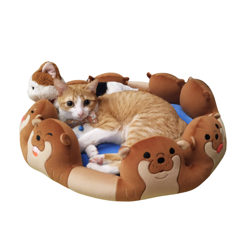 Pet bed with cute animal theme, , large