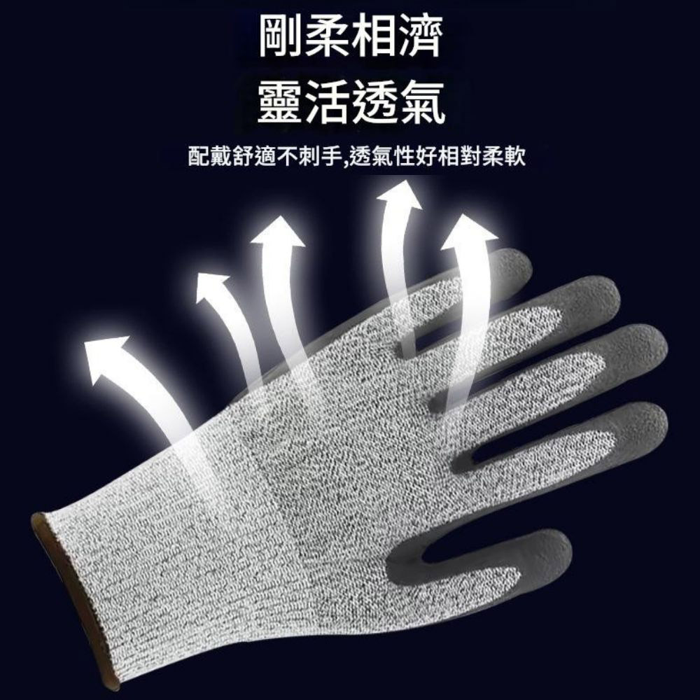 5級高強度丁腈磨砂防割手套M-黃, , large