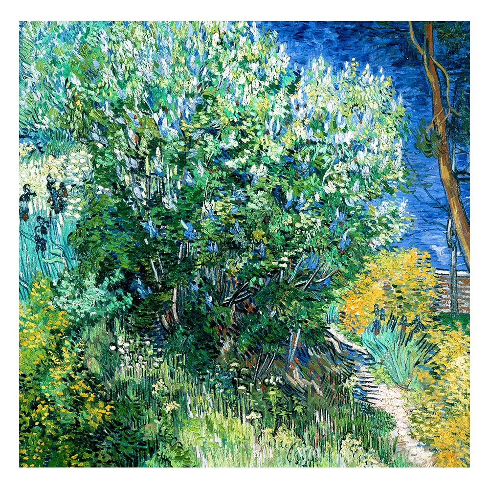 【御畫房】紫丁香花叢 國家一級畫師手繪油畫80×80cm(VF-173), , large
