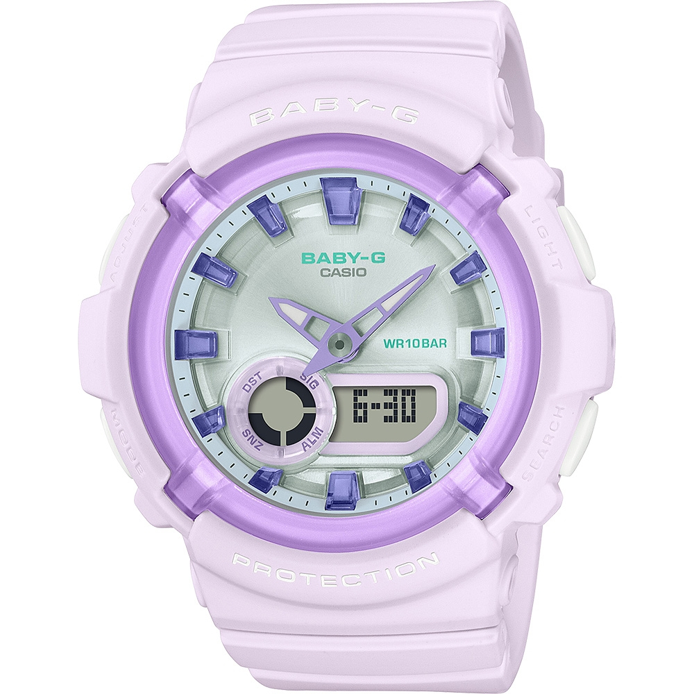 CASIO 卡西歐 BABY-G 葡萄糖果雙顯手錶 BGA-280SW-6A