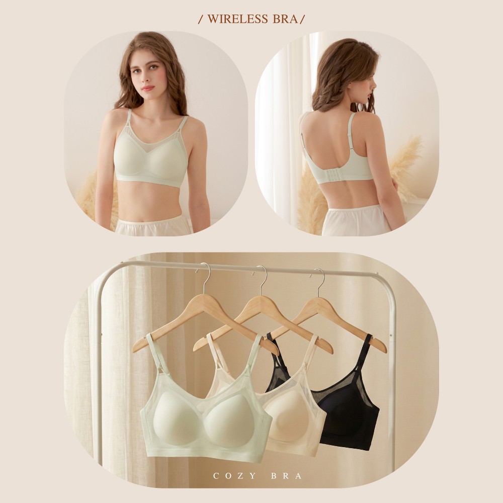 【伊柔EVEROY】偷心視角 無痕裸感無鋼圈內衣 M-2XL｜網紗微性感 W033-81 薄荷綠, , large