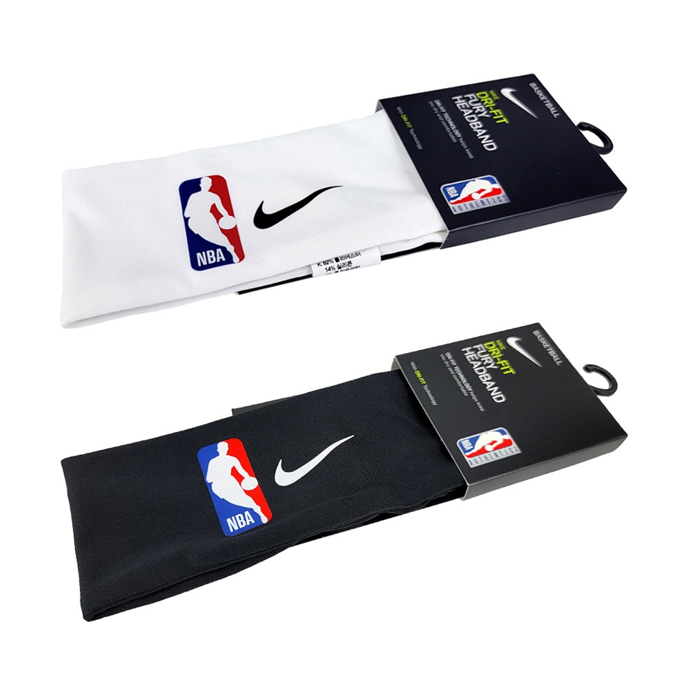 NIKE FURY HEADBAND 2.0 NBA頭帶 止汗髮帶 訓練 戶外運動 吸汗 乾爽 透氣 彈性 防滑 白 黑, , large