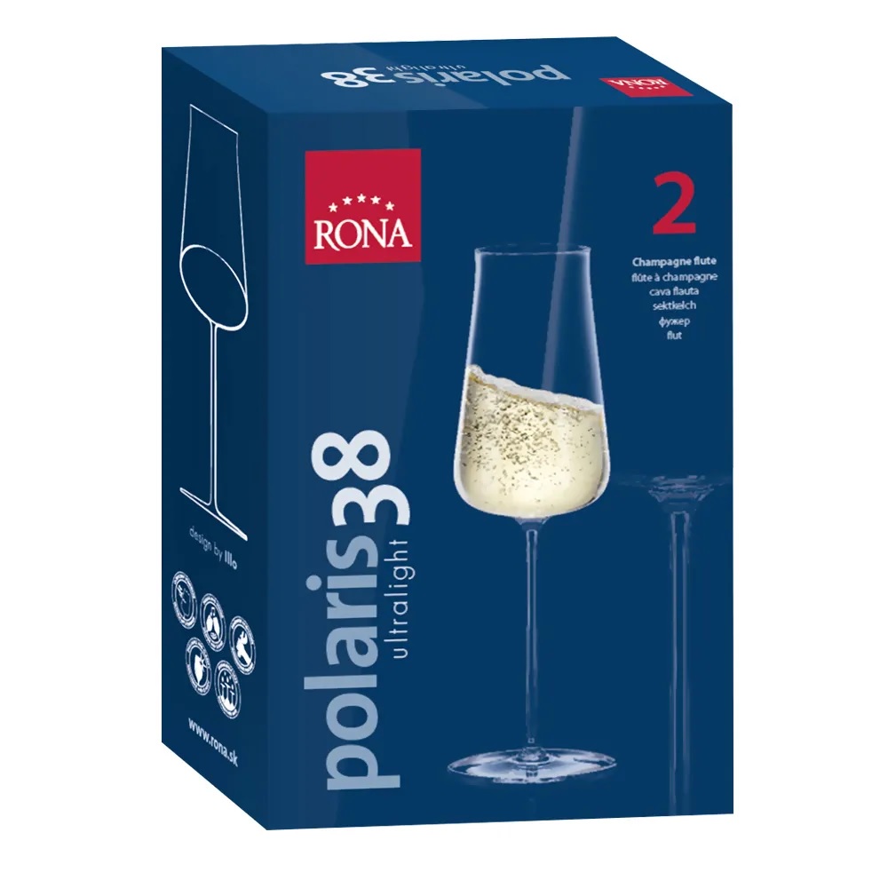 RONA Polaris花花世界-香檳杯380ml(雙入禮盒)[享恩貿易], , large