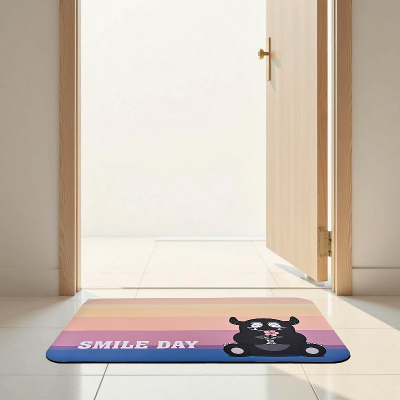 【Monster】 Soft Diatomaceous Earth Printed Mat (58x38cm) &ndash; Sunset Blossoms, , large