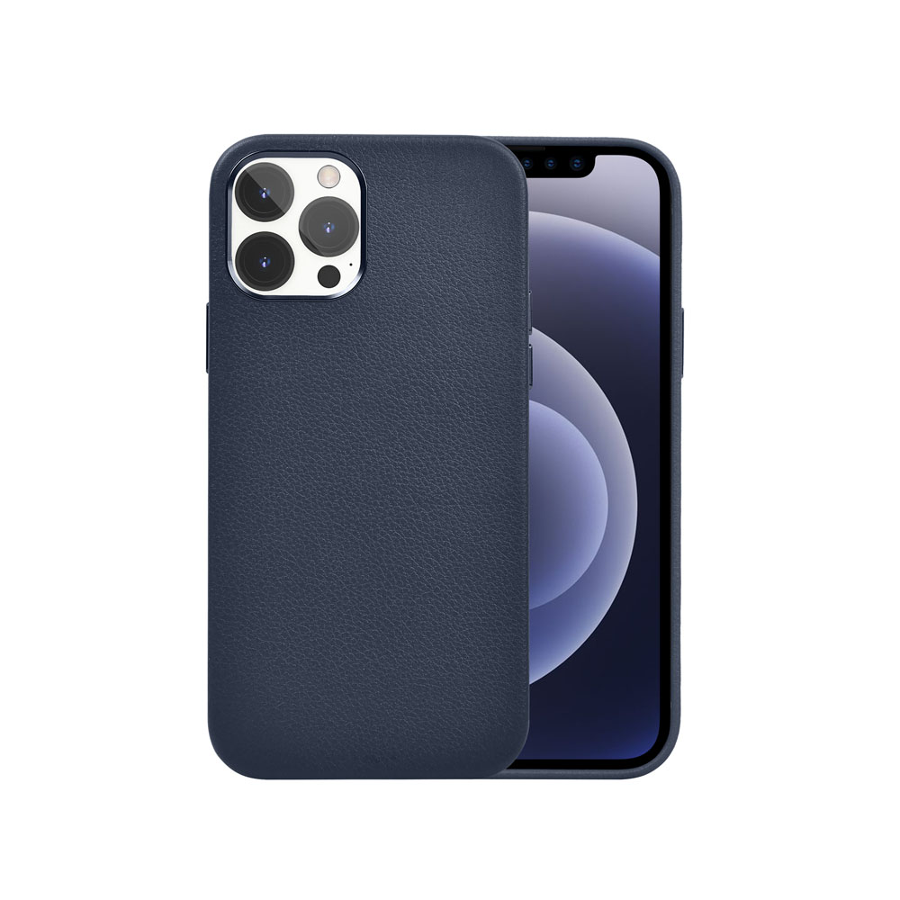 【WiWU】Genuine Leather Phone Case iPhone13 Pro Max-Blue, , large