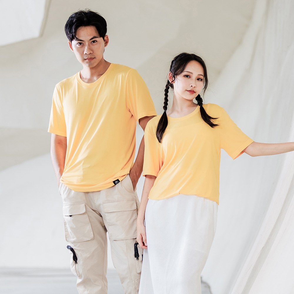 【Cheau Chi 】Cooling Performance T-Shirt - Cooling, Antibacterial, Odor Control, Moisture-Wicking, 微醺粉-V領, large