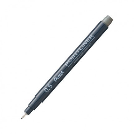 【 Pentel 飛龍 】POINTLINER 代針筆 12支/盒 S20P   -  灰色 0.5mm