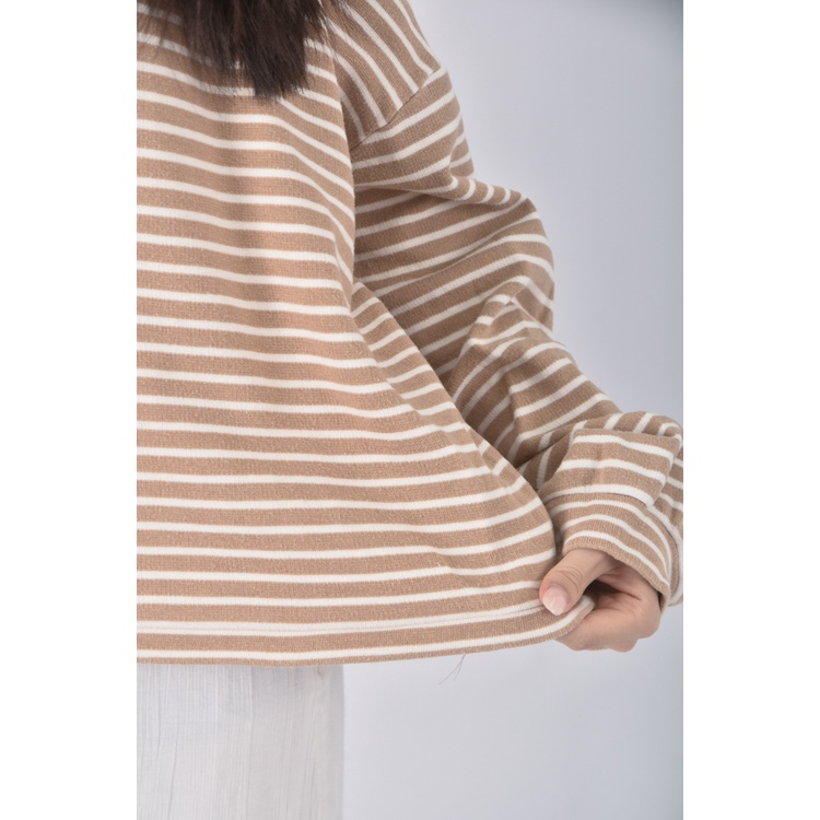 (F) caco質感棉質黃色長袖上衣二手衣, , large