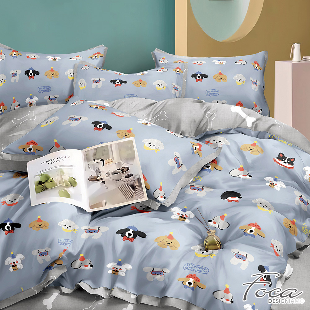 【FOCA買一送一+三防枕x2】100%精梳純棉舖棉兩用被床包組(單/雙/加/特), , large