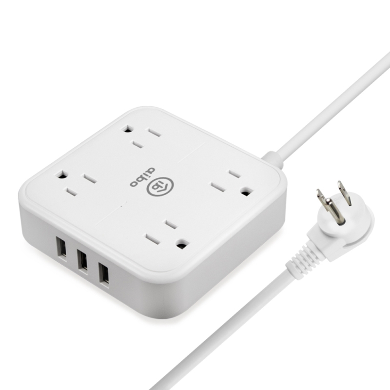 aibo 無印風 3孔4座 USB延長線 1.8米 全新安規 3個USB 加寬插座間距 1開4插 延長線 【現貨】, , large