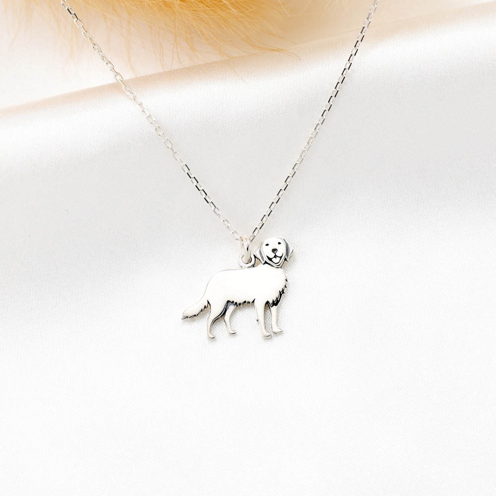 【Angel & Me】黃金獵犬 小狗 s925 純銀項鍊 寵物紀念 聖誕禮物, , large