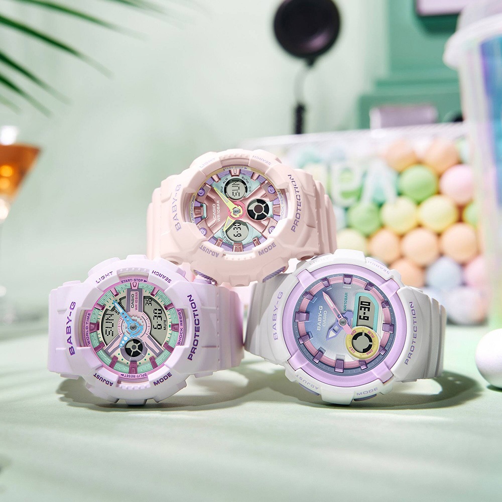 CASIO 卡西歐 BABY-G 粉紫色 柔和色調手錶 BA-110XPM-6A, , large