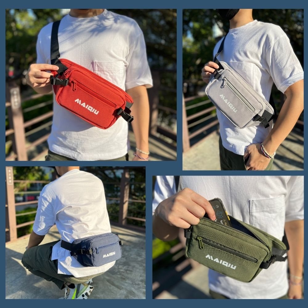 【MQ】潮流胸包-黑色 腰包 斜跨包 兩用包 斜肩包 霹靂包 外送員 潮流 輕便 情人節 禮物, , large