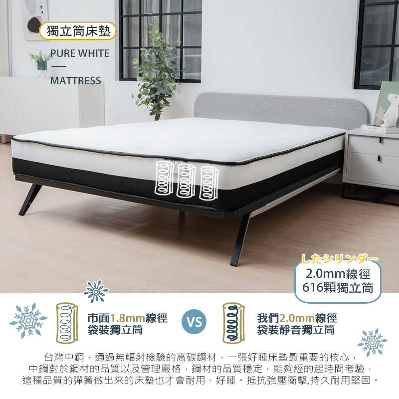 French Nice Simple Fluffy Independent Coil Mattress 3.5 feet, , large