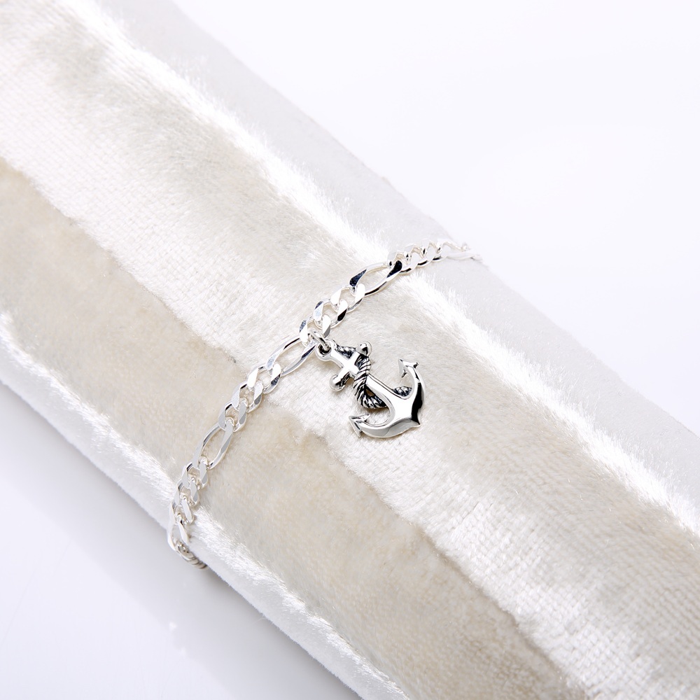【Angel & Me】定情 繩結 船錨 (大) s925純銀手鍊 腳鍊 生日禮物, , large