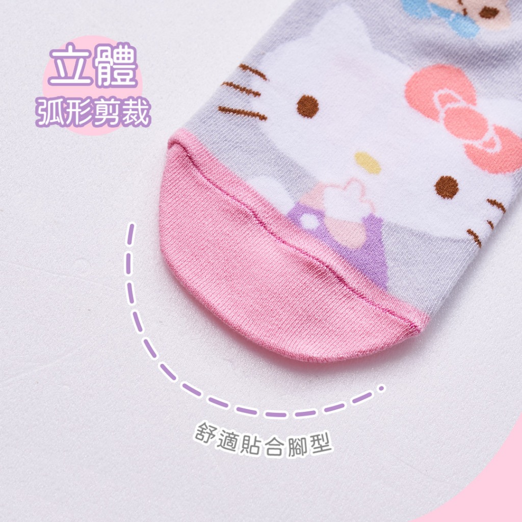 Sanrio 三麗鷗 KITTY直版襪 兒童短襪 台灣製童襪 女童襪 KT-A659【旺達棉品】, , large