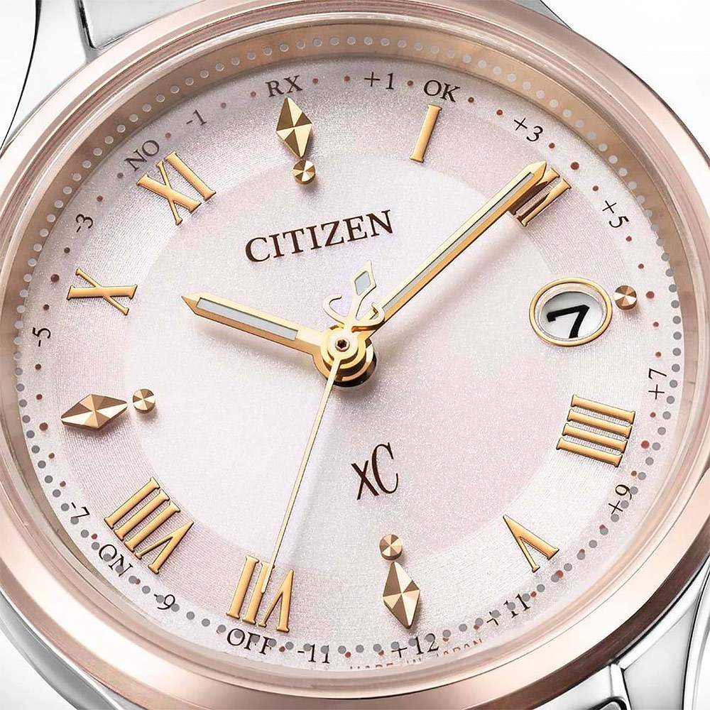 CITIZEN 星辰 XC 輕奢光 櫻花粉紅金 超級鈦 光動能電波女錶 ES9496-64W, , large