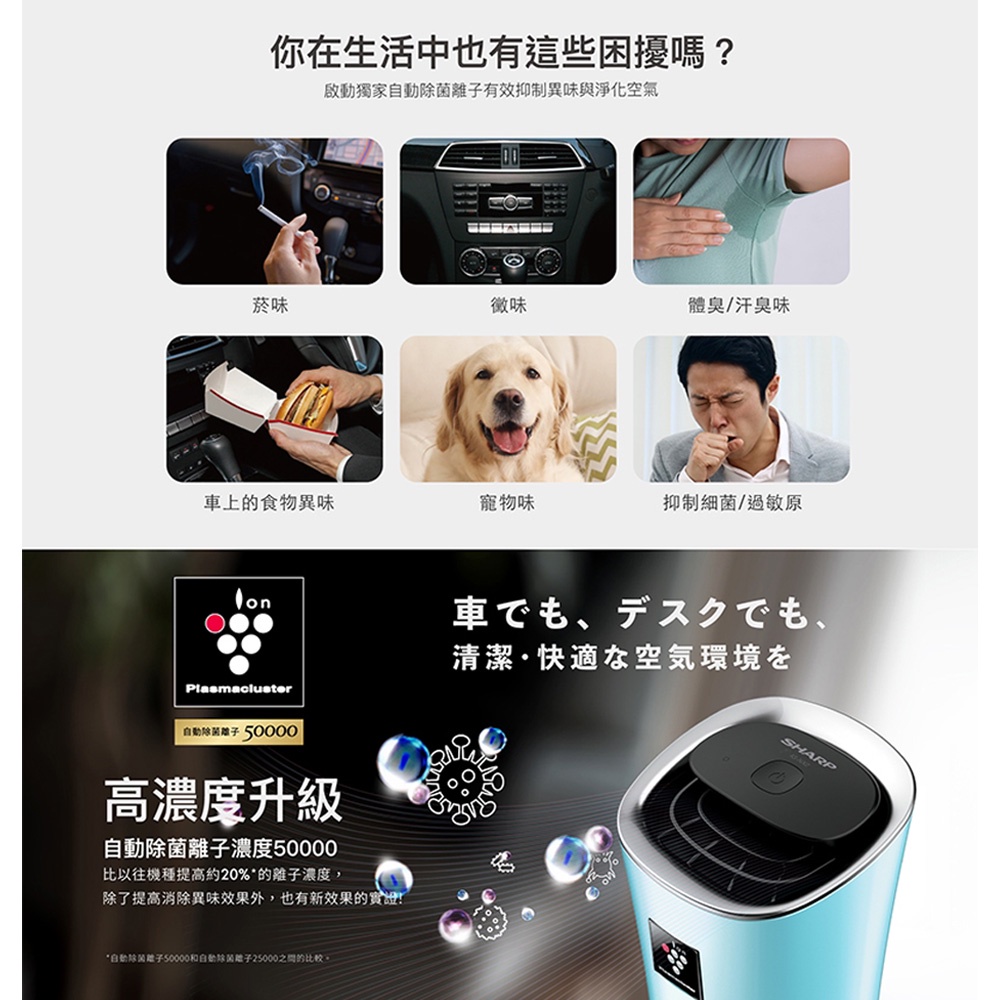SHARP 夏普 好空氣隨行杯 隨身型空氣淨化器 IG-NX2T, , large