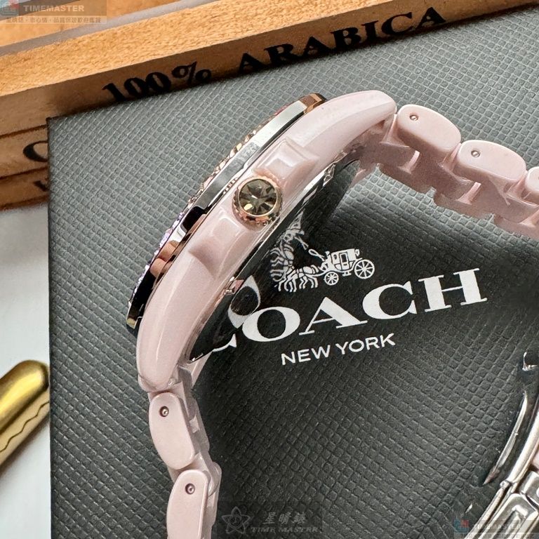 [星晴錶業]COACH手錶,38mm,CH00161粉紅錶面粉紅錶殼粉紅陶瓷錶帶款, , large