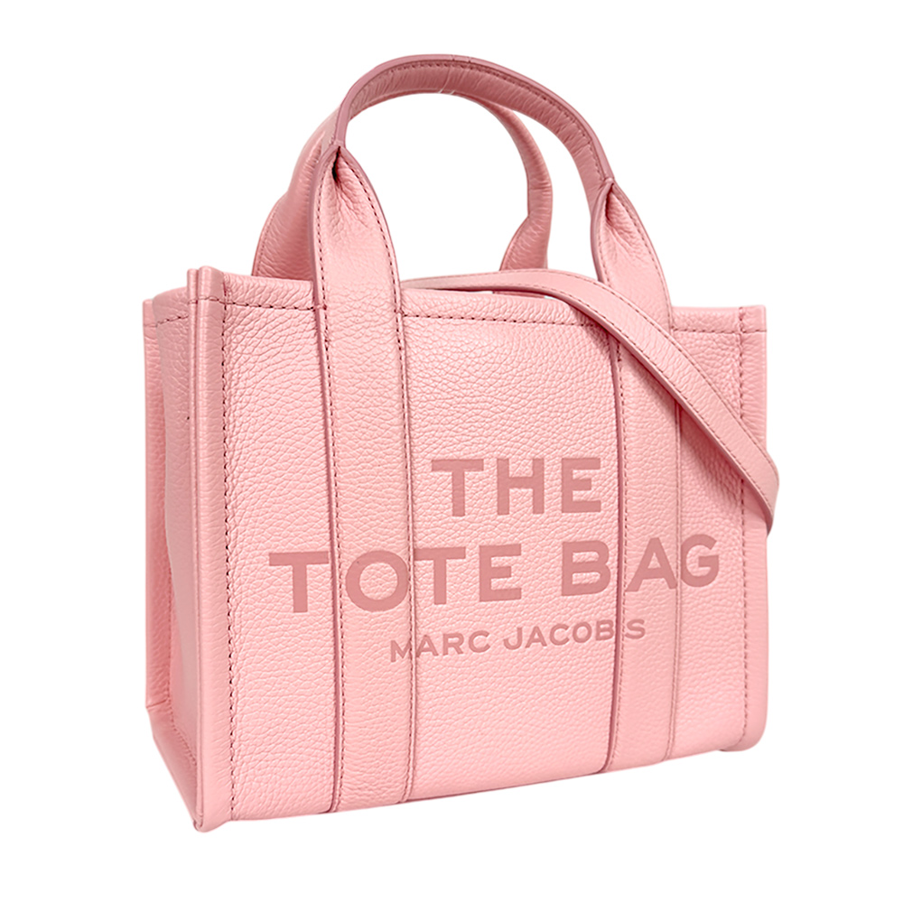 MARC JACOBS THE LEATHER TOTE 粒面皮革小款托特包/蝴蝶結粉, , large