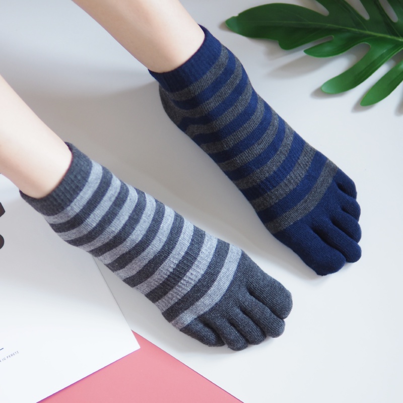 [Kaimei Cotton Industry] 12 pairs set, random and excellent, MIT made in Taiwan, antibacterial and deodorizing, pure cotton boat-shaped toe socks, striped style, , large
