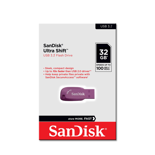 【SanDisk】CZ410 Ultra Shift 32G USB 3.2 薄暮紫 隨身碟 速度 100MB/s, , large
