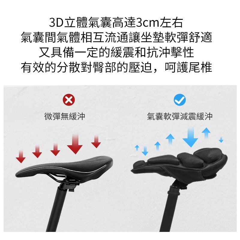 JFT 氣囊坐墊｜腳踏車/自行車專用｜減壓減震｜防滑固定｜簡單安裝｜舒適耐用, , large