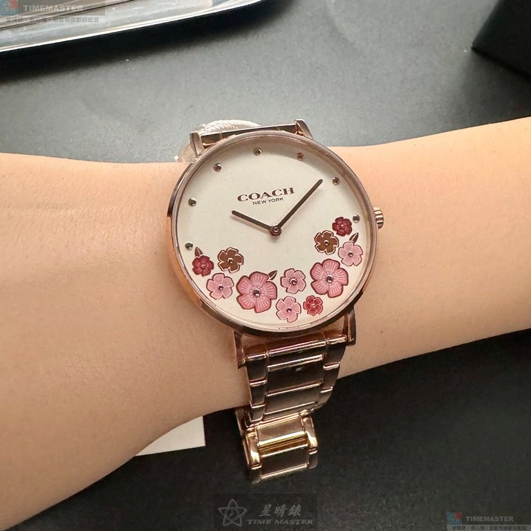 [星晴錶業]COACH手錶,36mm,CH00202白色錶面玫瑰金錶殼玫瑰金色精鋼錶帶款, , large